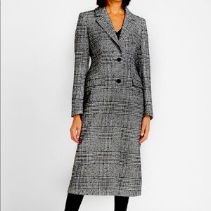 Express Plaid Wool-Blend Car Coat